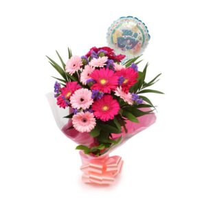 Its A Boy Balloon & Gerbera Blush